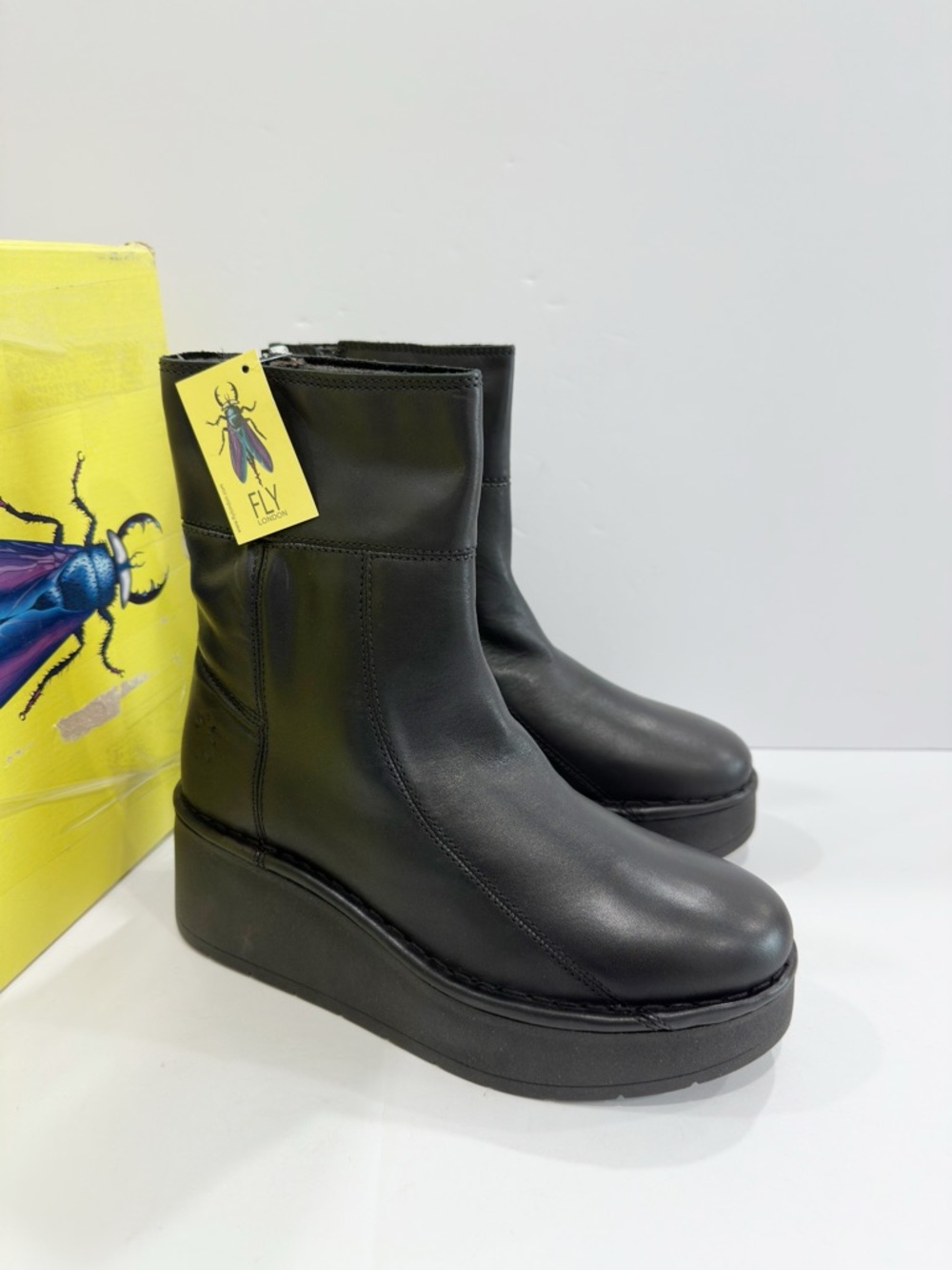 Fly London Arkansas Womens Zip Up Pull On Mid-Calf Boots